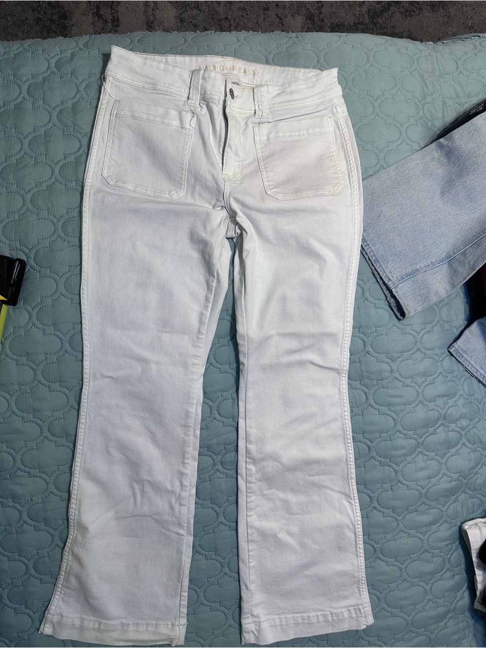 American Eagle Outfitters White Flare Jeans